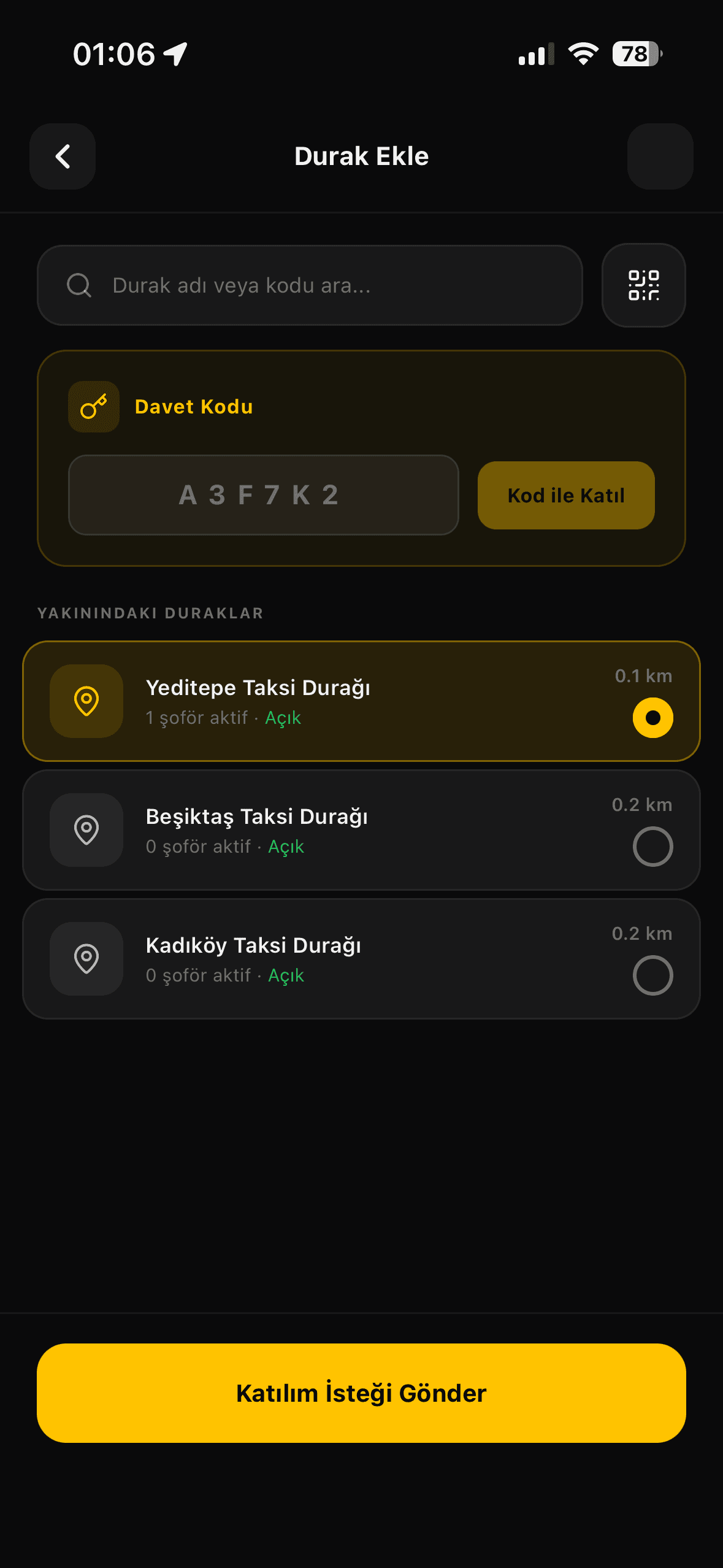2yaka.net durak ekleme ve keşif ekranı
